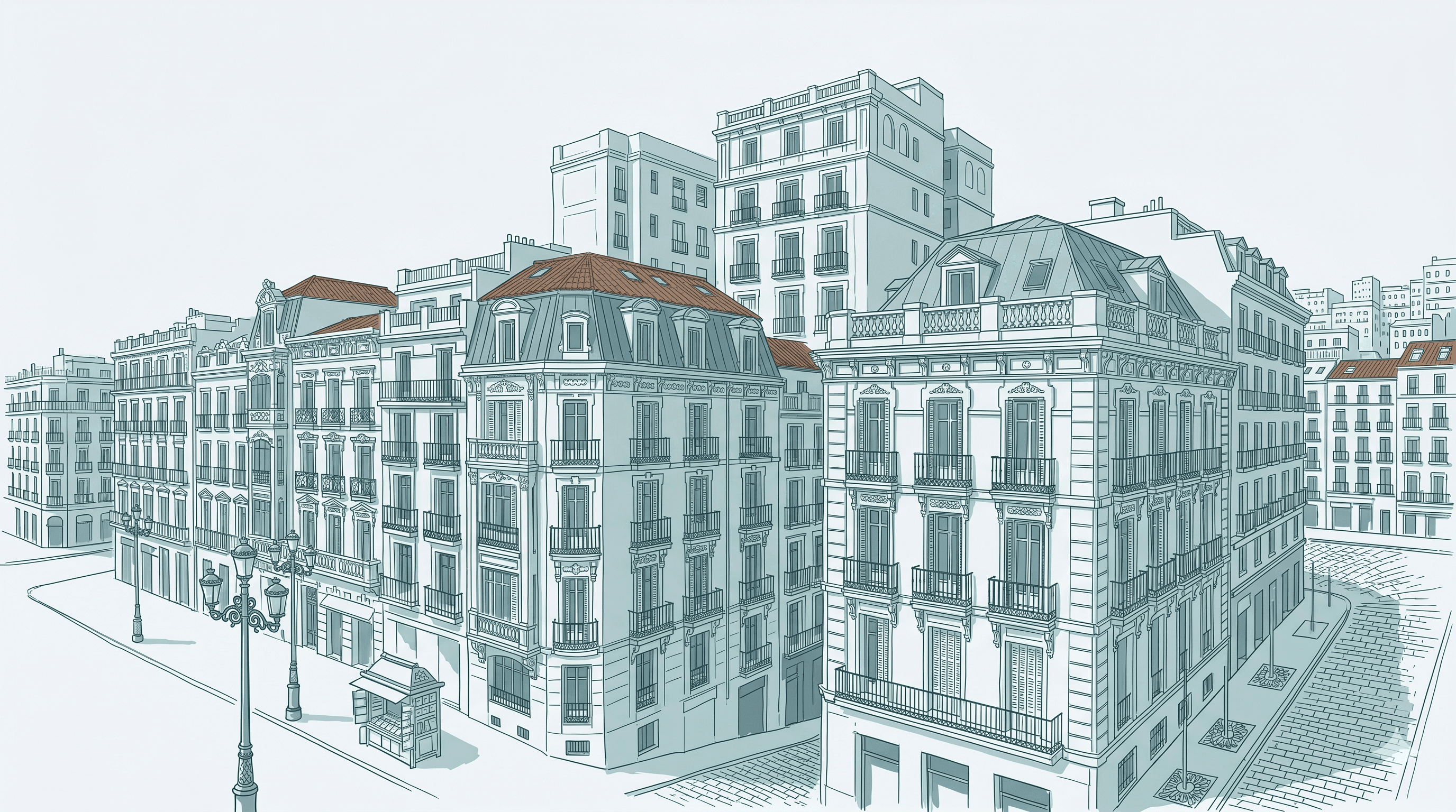 Illustrated Madrid street
